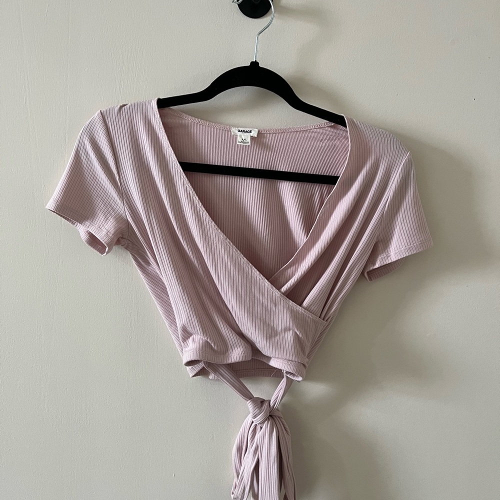 Garage Pink Wrap Top
